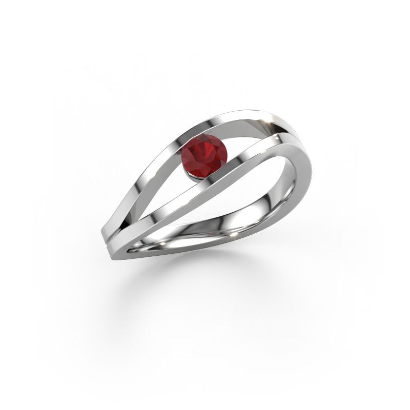 Ring Sigrid 1 950 platina robijn 4 mm