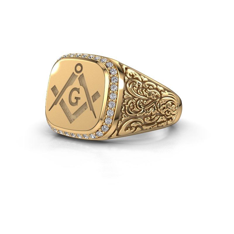 Image of Men's ring johan 2<br/>585 gold<br/>Zirconia 1.2 mm