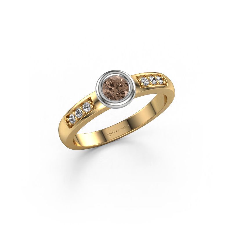 Verlovingsring Lieke 585 goud bruine diamant 0.340 crt