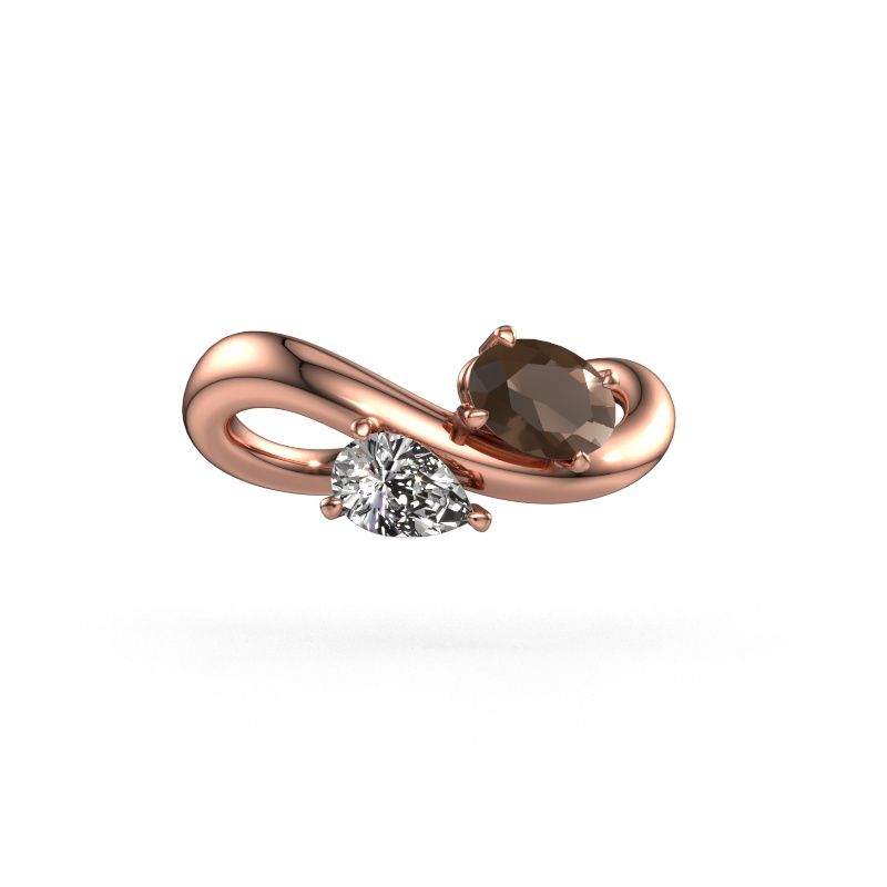 Verlobungsring Chloe OVL-PER 585 Roségold Rauchquarz 6.5x4.5 mm
