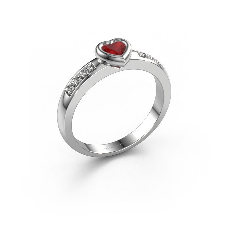 Verlobungsring Lieke Heart 585 Weißgold Rubin 4 mm