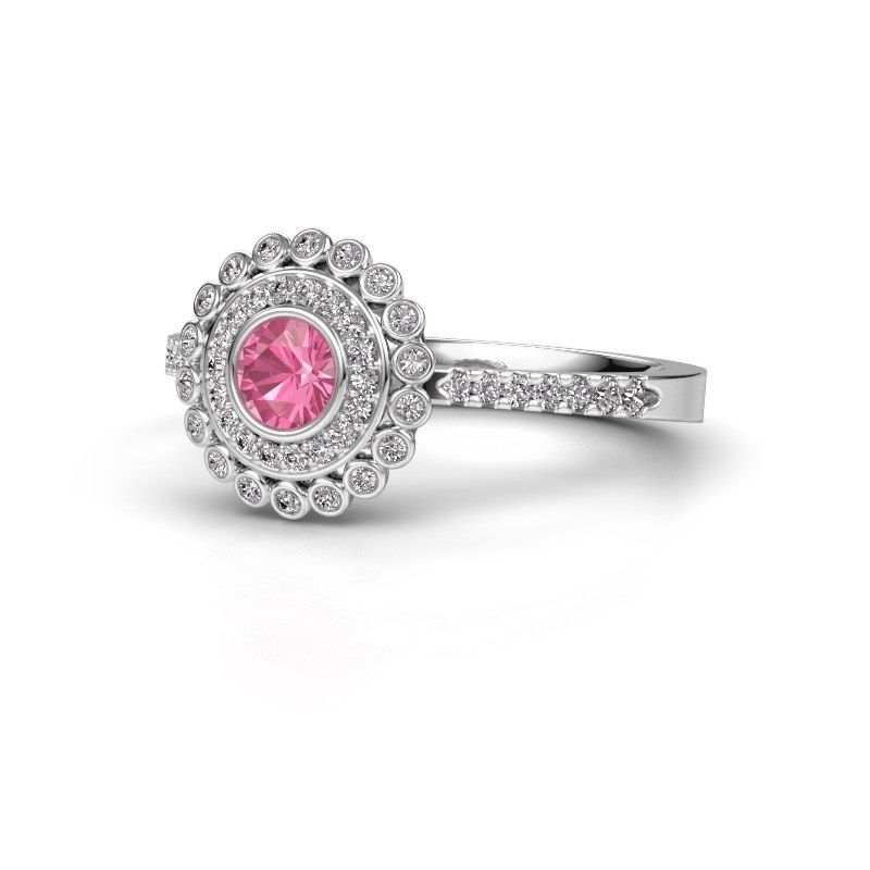 Image of Engagement ring Shanelle<br/>585 white gold<br/>Pink sapphire 4 mm