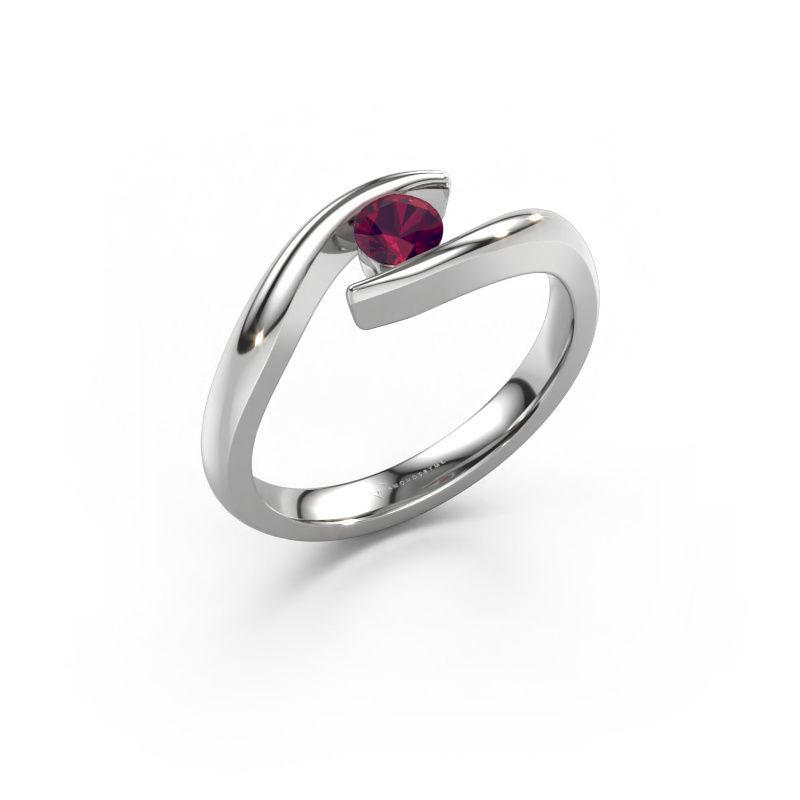 Engagement ring Alaina 950 platinum rhodolite 4 mm