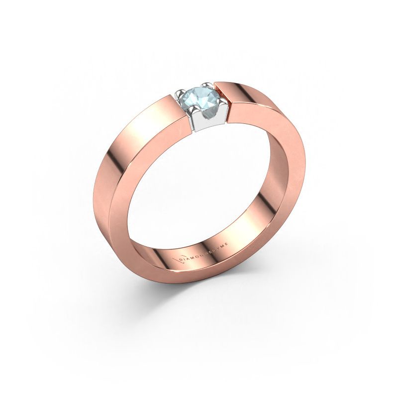 Ring Dana 1 585 rose gold aquamarine 3.7 mm