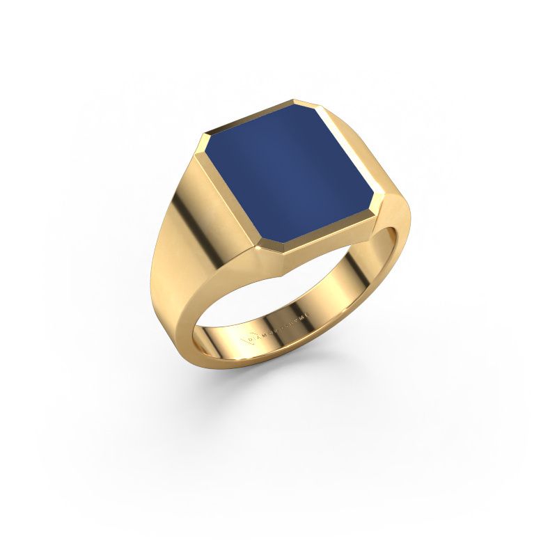 Zegelring Lars 2 585 goud lapis lazuli 12x10 mm