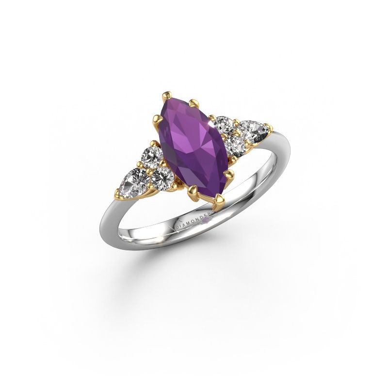 Engagement ring Melani MRQ 585 white gold amethyst 11x5.5 mm