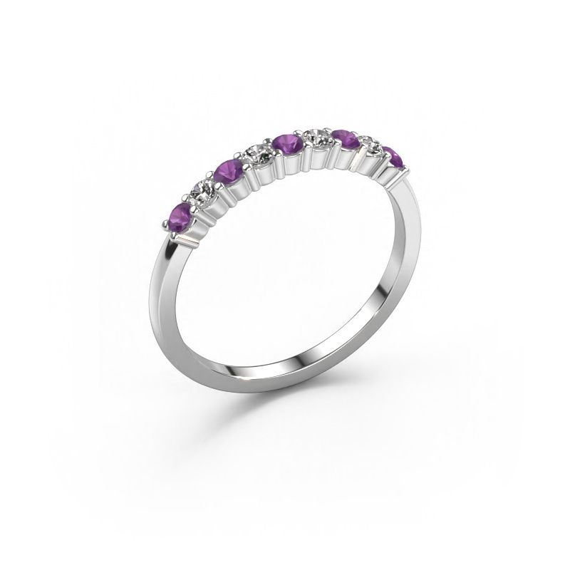 Ring Yasmin 9 585 white gold amethyst 2.4 mm