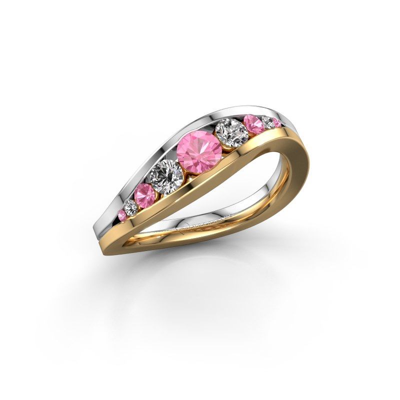 Afbeelding van Ring Sigrid 2<br/>585 goud<br/>Roze saffier 4 mm