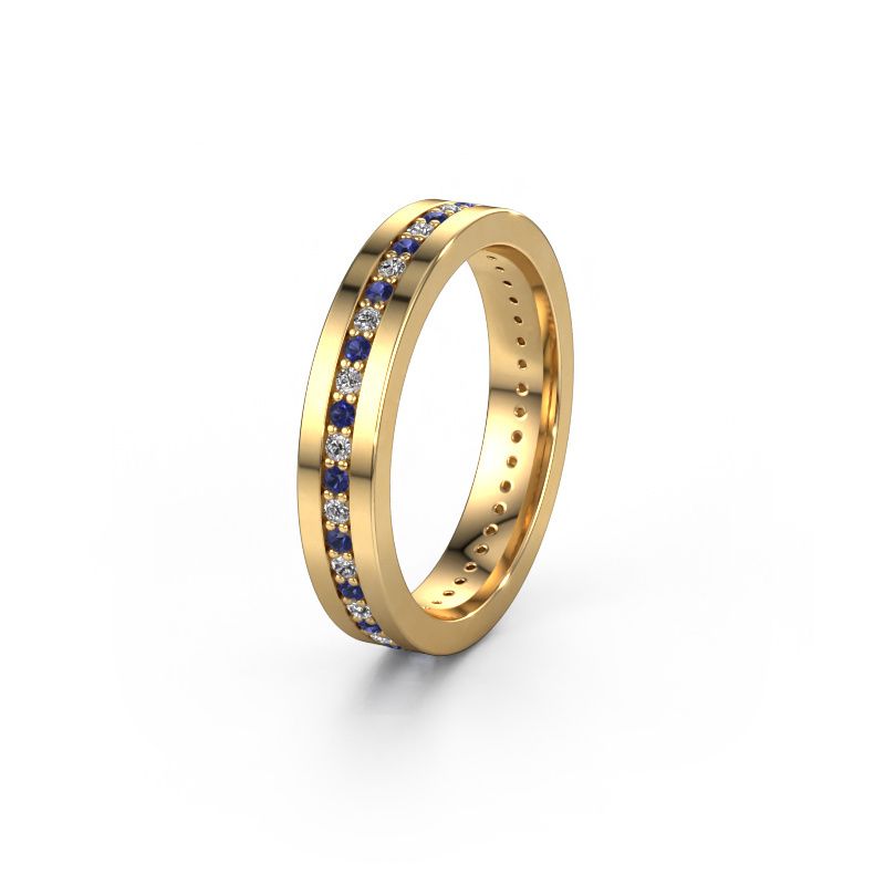 Wedding ring WH0103L14BP 585 gold sapphire 1.3 mm ±4x2 mm