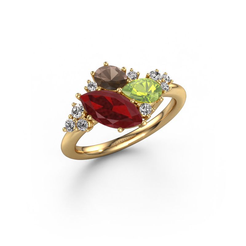 Ring Amanda 585 gull rubin 10x5 mm