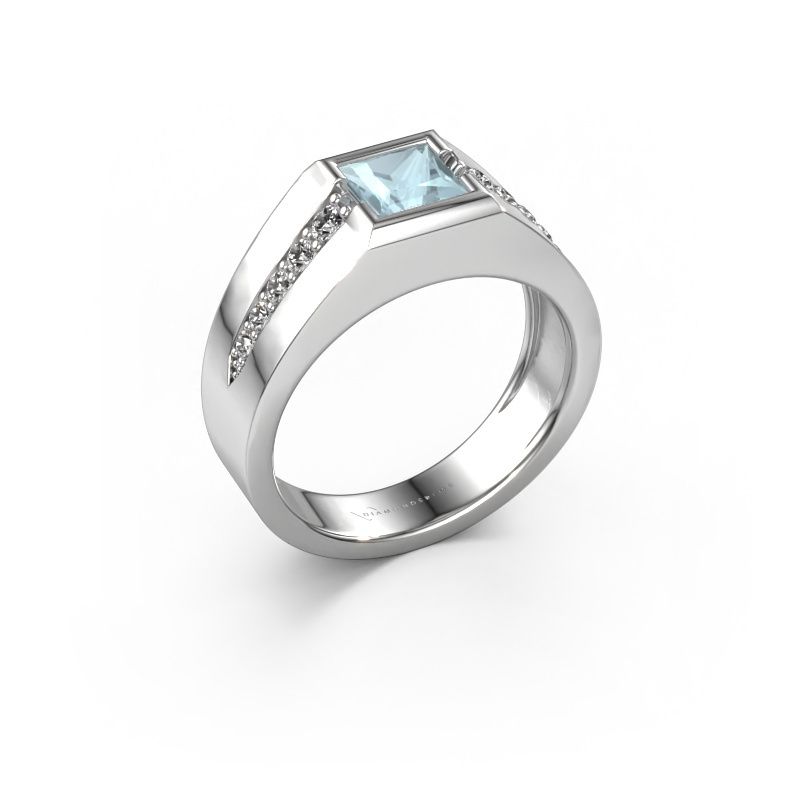 Pinky Ring Simon 950 Platin Aquamarin 4.5 mm