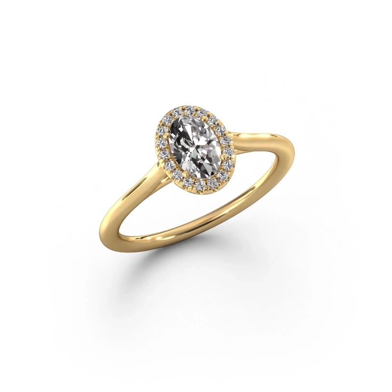 Verlovingsring Seline ovl 1 585 goud diamant 0.49 crt