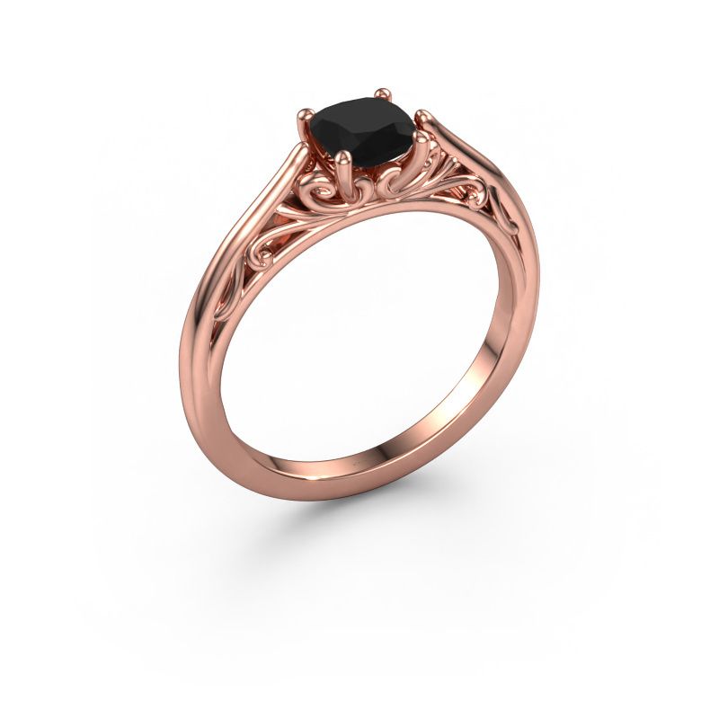 Verlovingsring Shannon cus 585 rosé goud zwarte diamant 0.70 crt