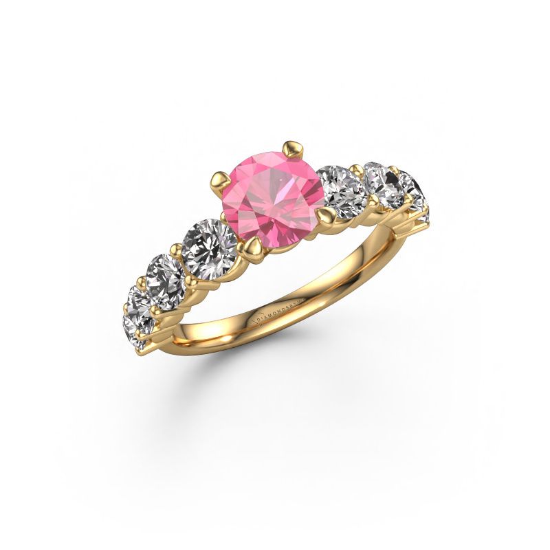 Engagement ring Deja 585 gold pink sapphire 6.5 mm