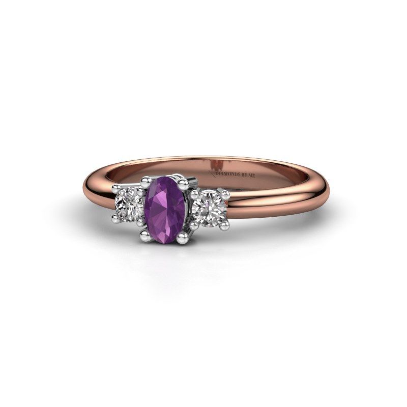Image de Bague de fiançailles Karie<br/>585 or rose<br/>Améthyste 5x3 mm