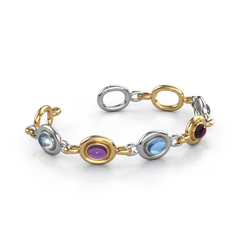 Link bracelet Maxima 5 585 white gold aquamarine 8x6 mm