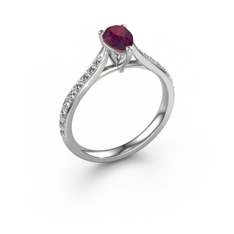 Engagement ring Mignon PER 2 950 platinum rhodolite 6.5x4.5 mm