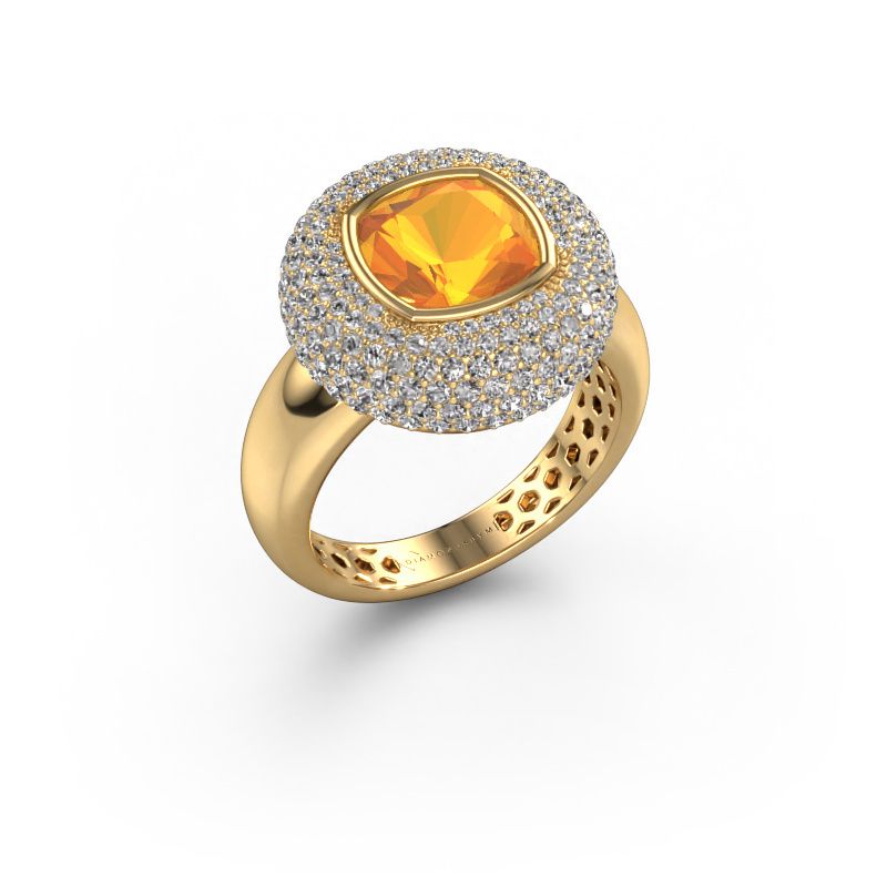 Bague Keshia 585 or jaune citrine 8 mm