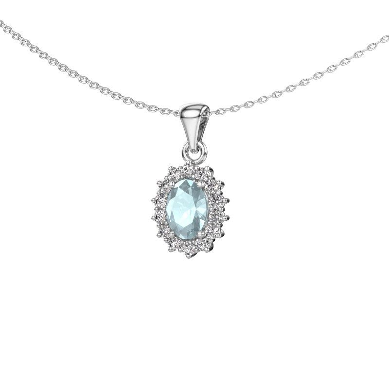 Pendant Margien 950 platinum aquamarine 7x5 mm