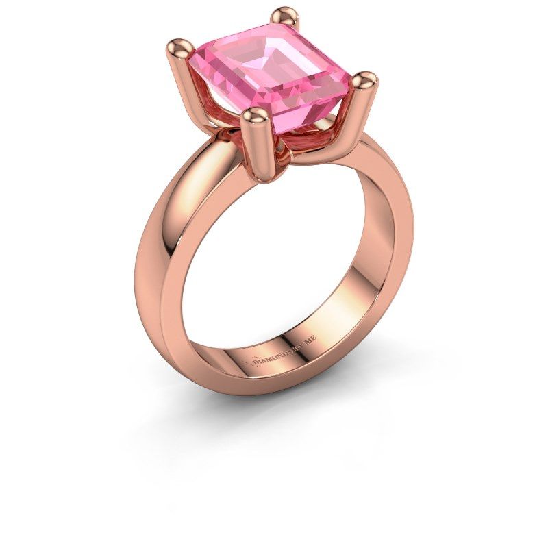 Ring Clelia EME 585 rose gold pink sapphire 10x8 mm