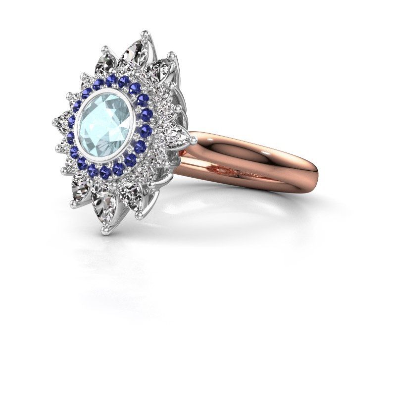 Image of Engagement ring Tianna 585 rose gold aquamarine 5 mm