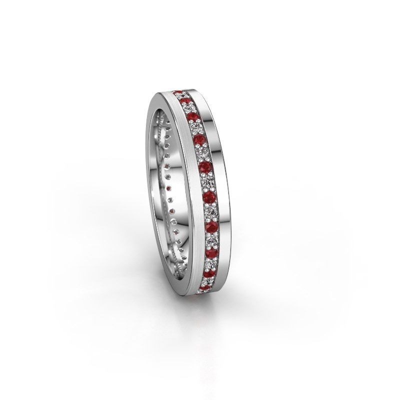 Image of Wedding ring WH0203L14BPM<br/>950 platinum ±4x2 mm<br/>Ruby 1.3 mm