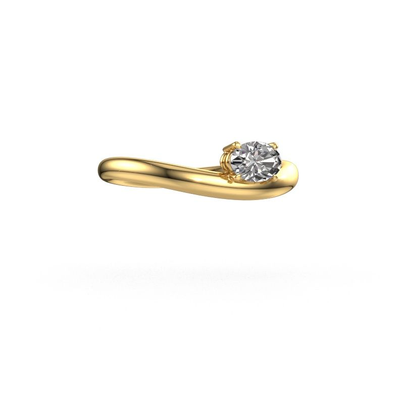 Bague de fiançailles Floor OVL 585 or jaune diamant 0.40 crt