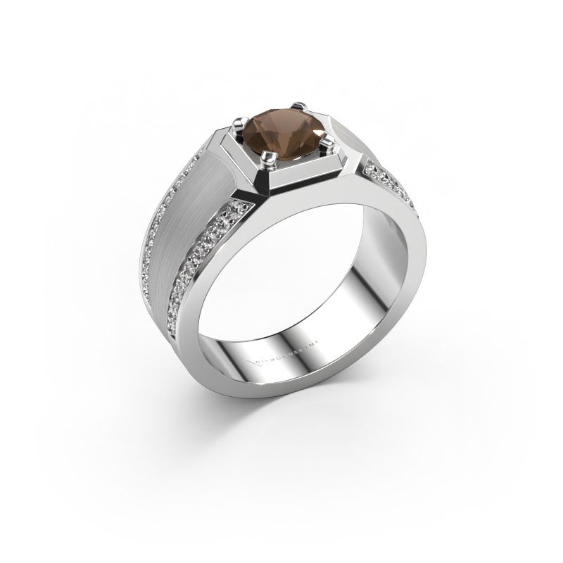 Herrenring Maarten 950 Platin Rauchquarz 6.5 mm