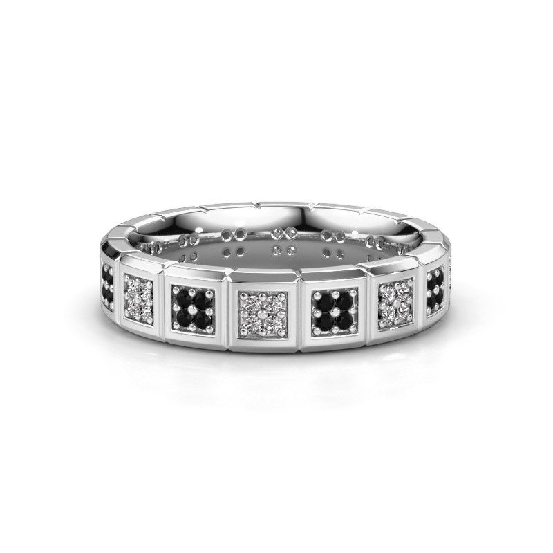 Image of Wedding ring WH2056L15DP<br/>950 platinum ±5x2.4 mm<br/>Black diamond