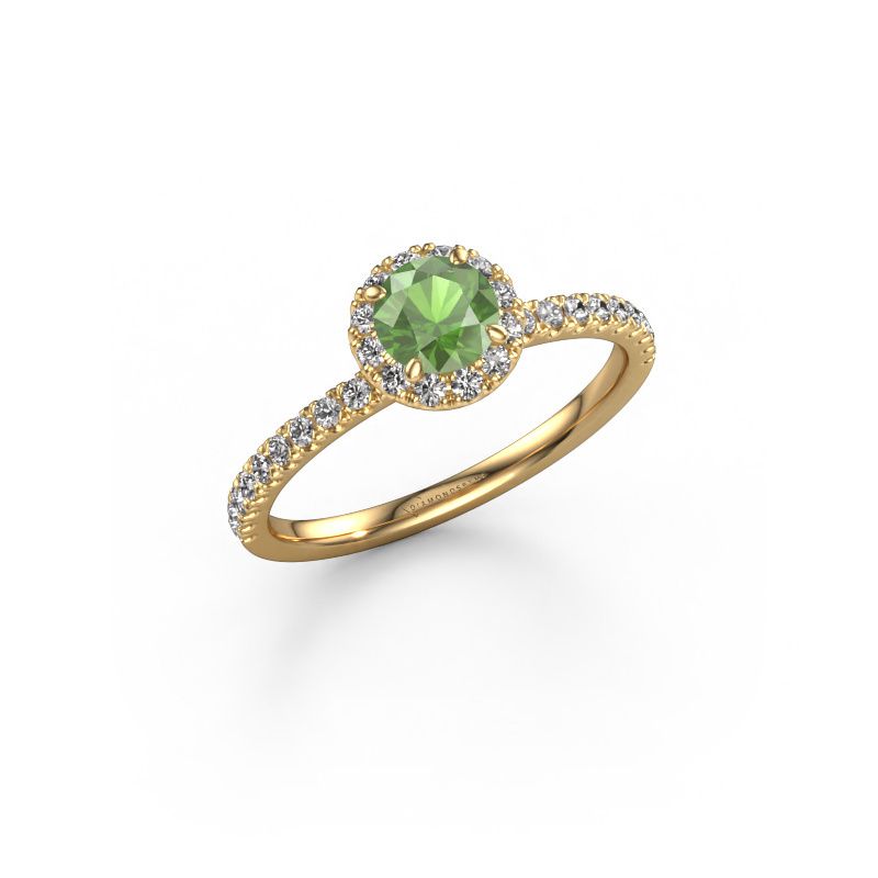 Verlobungsring Miranda RND 585 Gold Turmalin grün 6.5 mm