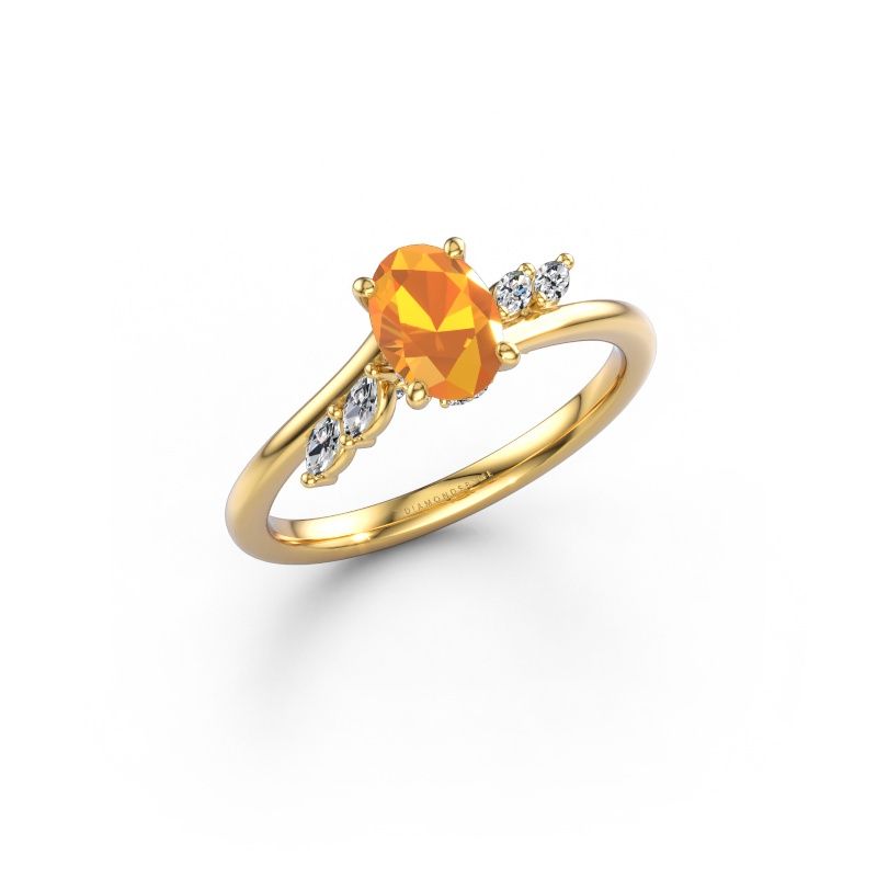 Engagement ring Rosalee OVL 585 gold citrin 7x5 mm