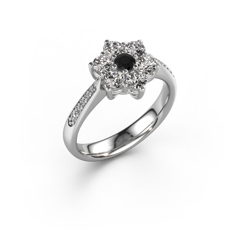 Verlovingsring Chantal 2 950 platina zwarte diamant 0.024 crt