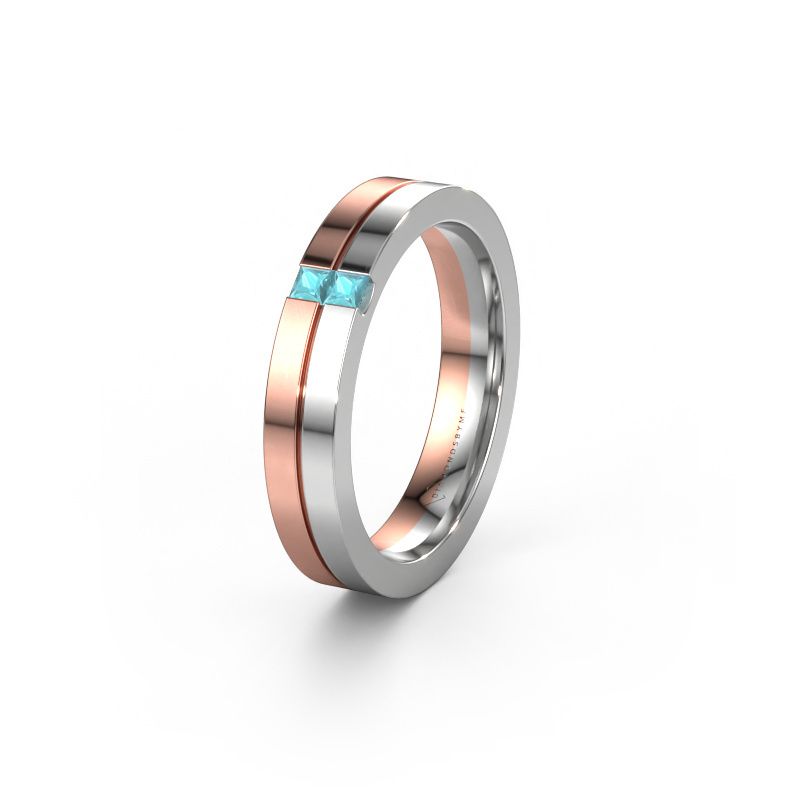 Alliance WH0225L14B 585 or rose topaze bleue ±4x2 mm