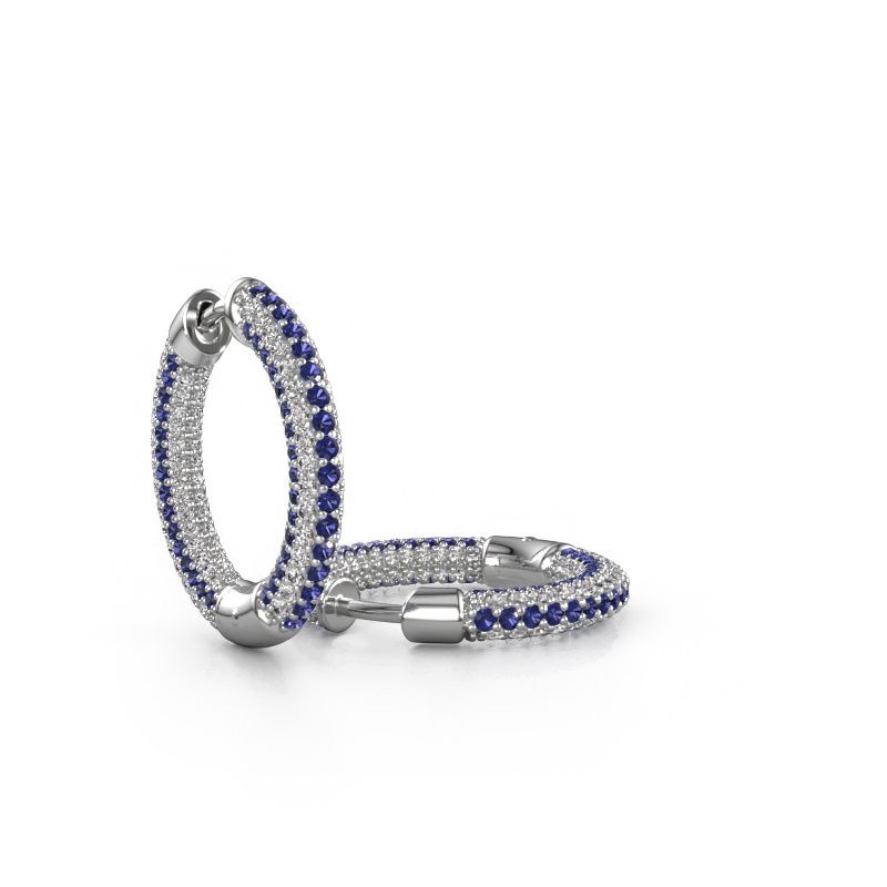 Hoop earrings Hope 13mm 585 white gold sapphire 1 mm