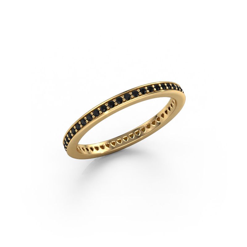 Stackable ring Elvire 1 585 gold black diamond 0.392 crt