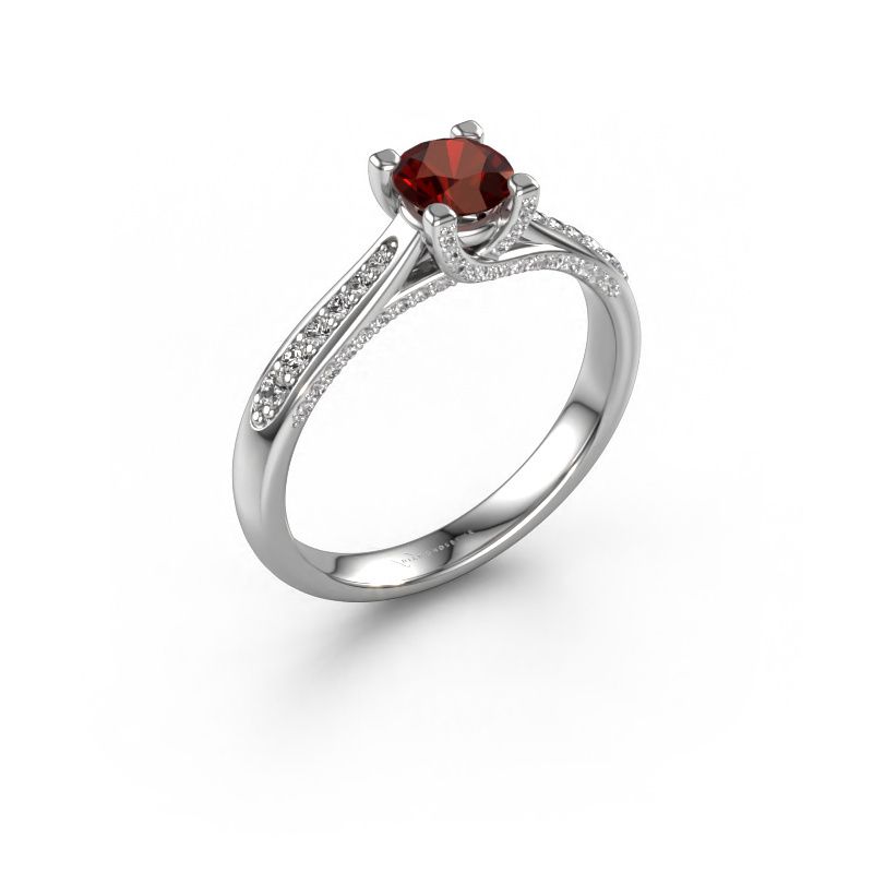 Bague de fiançailles Mia 3 950 platine grenat 5 mm