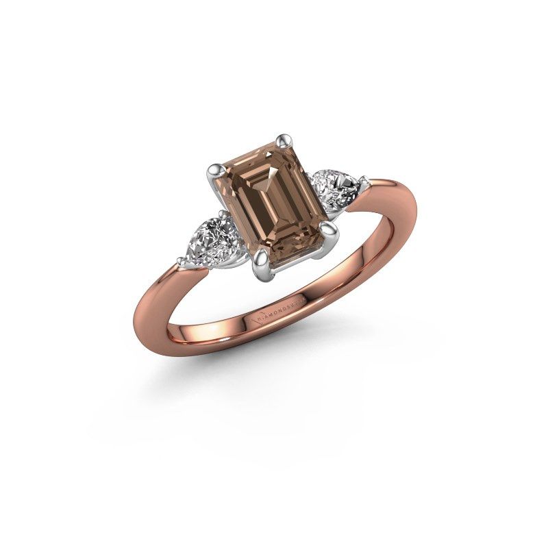 Afbeelding van Verlovingsring Chanou EME 585 rosé goud bruine diamant 1.92 crt