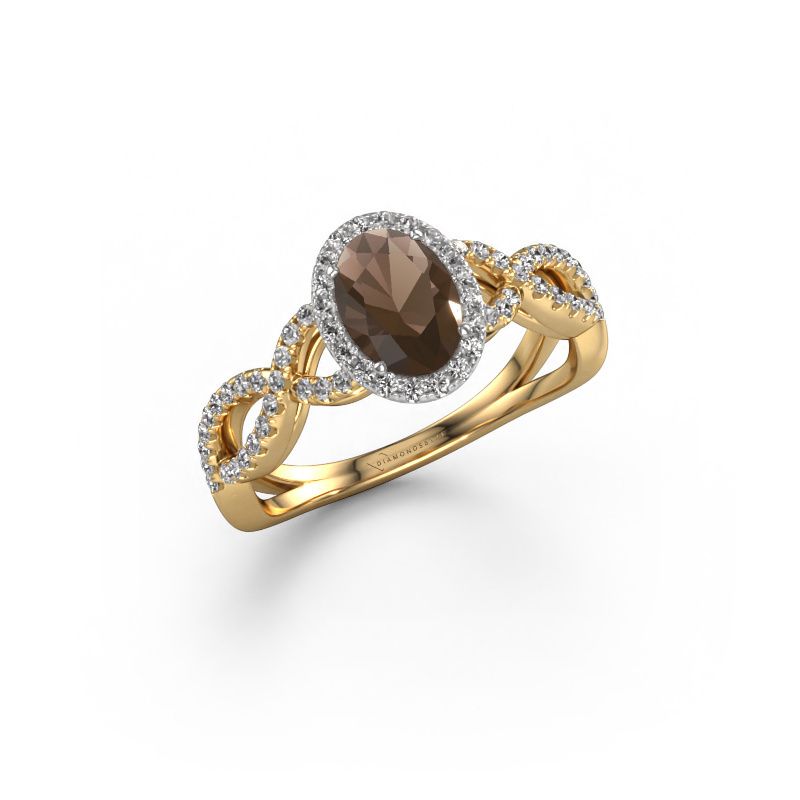 Verlovingsring Dionne ovl 585 goud rookkwarts 7x5 mm