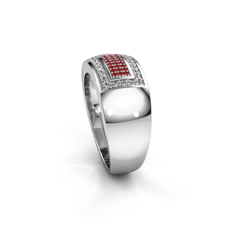 Image de Bague pour homme Lorenzo<br/>585 or blanc<br/>Rubis 1.1 mm