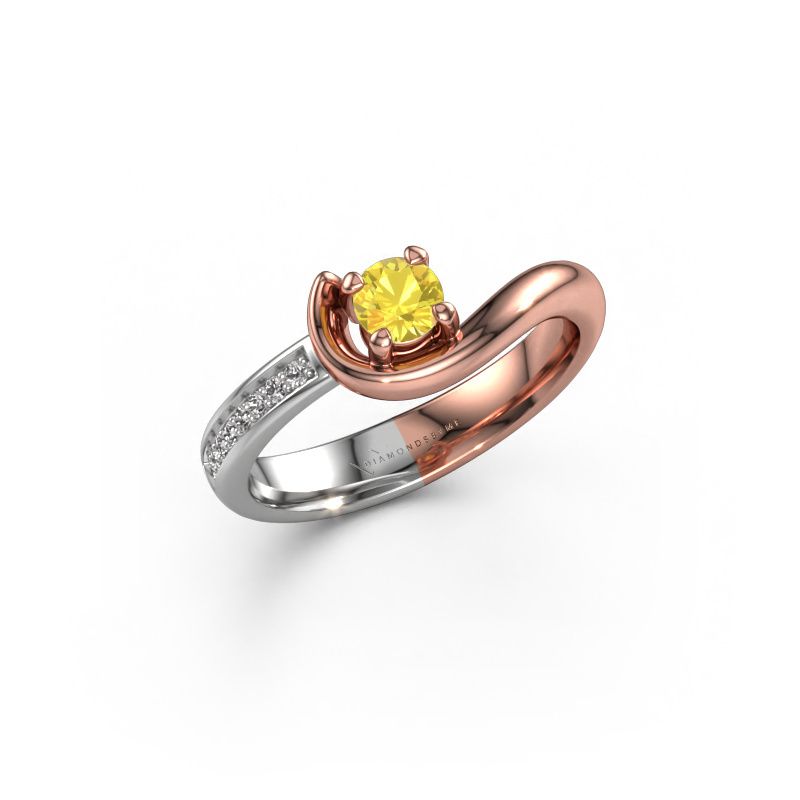 Engagement ring Ceylin 585 rose gold yellow sapphire 4 mm