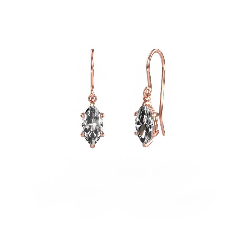Drop earrings Laurie MRQ 1 585 rose gold diamond 2.00 crt