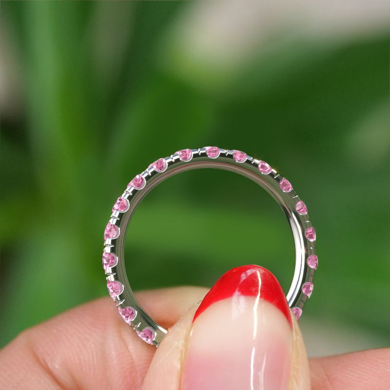Image of Ring Jackie 2.5<br/>585 white gold<br/>Pink sapphire 2.5 mm