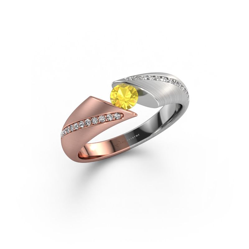 Ring Hojalien 2 585 Roségold Gelb Saphir 4.2 mm