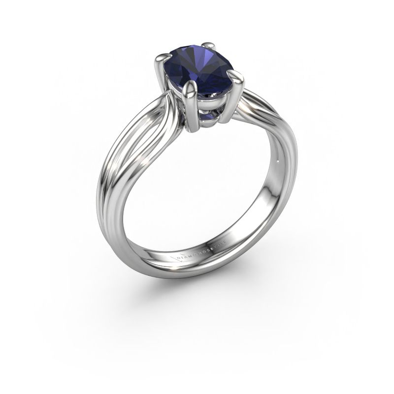 Engagement ring Antonia ovl 1 950 platinum sapphire 8x6 mm