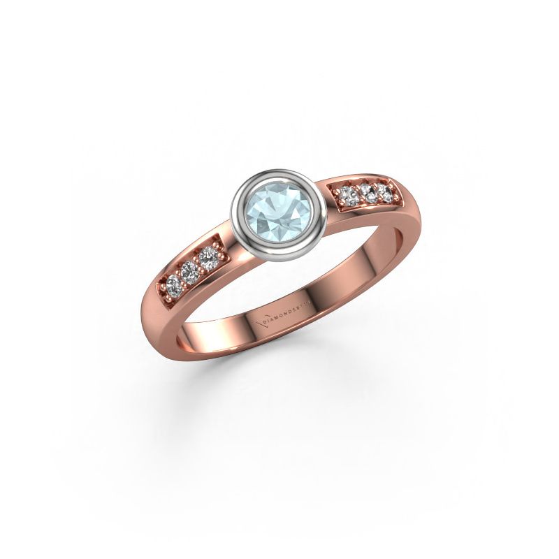 Verlobungsring Lieke 585 Roségold Aquamarin 4 mm