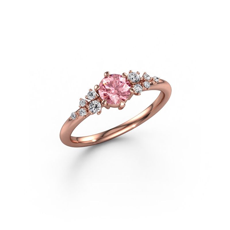 Engagement ring Royce RND 585 rose gold pink lab grown diamond 5 mm