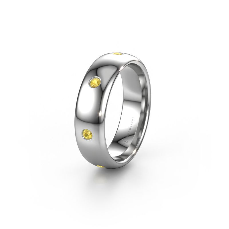 Wedding ring WH0105L36BP 950 platinum yellow sapphire ±6x2 mm