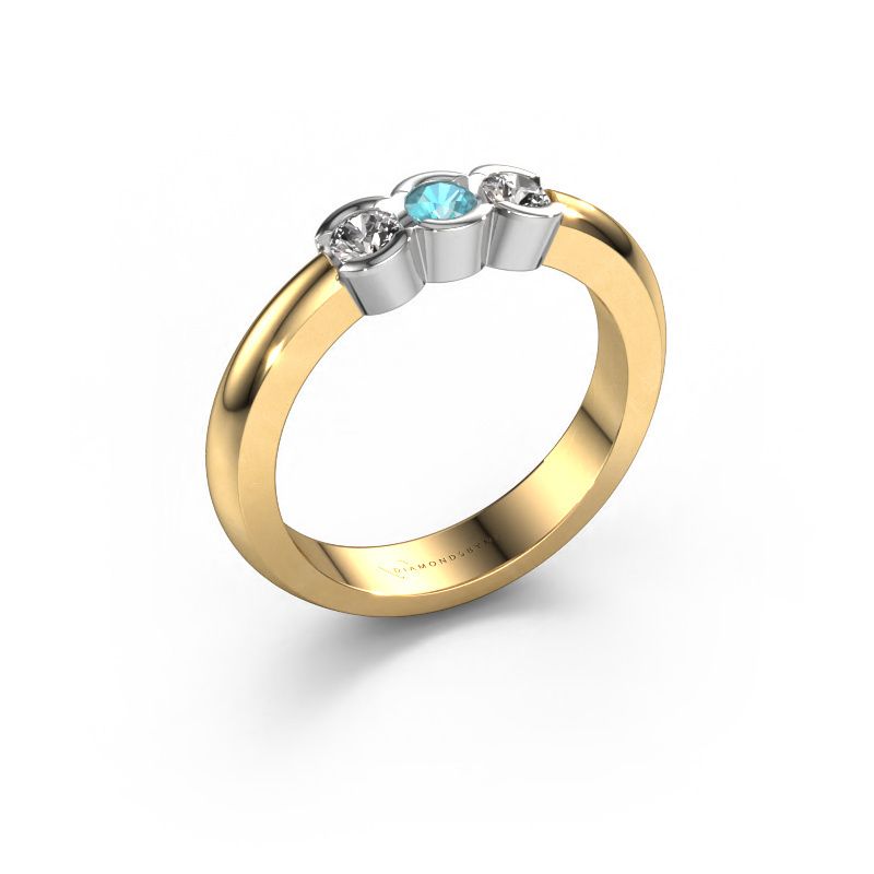 Ring Lotte 3 585 goud blauw topaas 3 mm