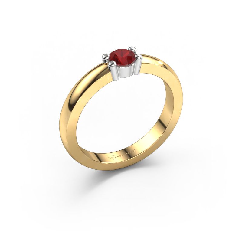Ring Yasmin 1 585 goud robijn 4 mm
