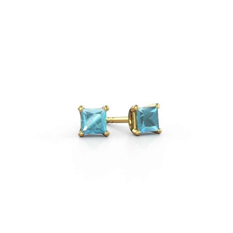 Pendientes de botón Sam SQR 585 oro topacio 4 mm